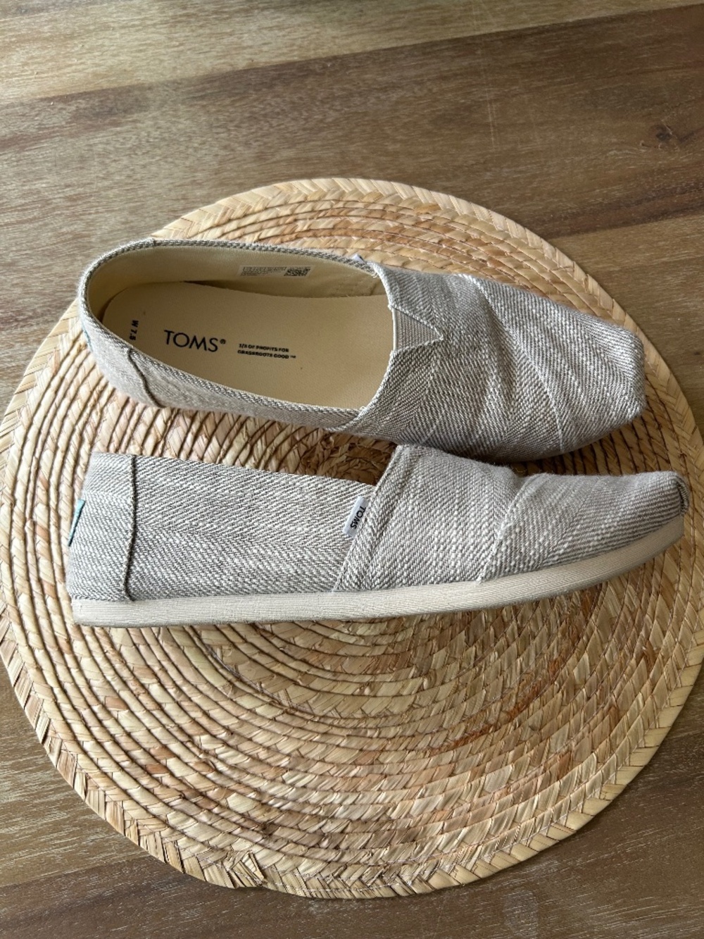 TOMS WOMEN'S ALPARGATA WOVEN SLIP-ON SHOES - SIZE 7.5